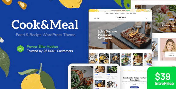 Cook&Meal – Food Blog & Recipe WordPress Theme v1.0.1 Download