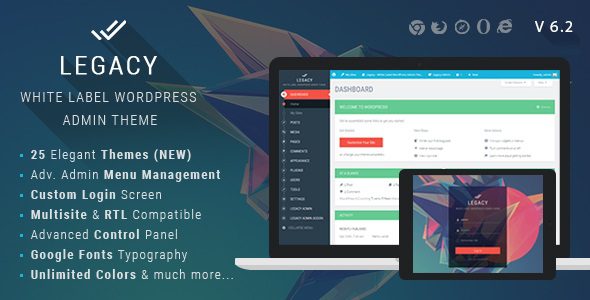 Legacy v.9.2 – White label WordPress Admin Theme Download