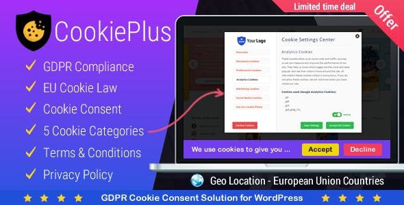 Cookie Plus v.1.6.0 – GDPR Cookie Consent Solution for WordPress Download