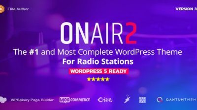 Onair2: Radio Station WordPress Theme With Non-Stop Music Player v.3.9.9.4 Download