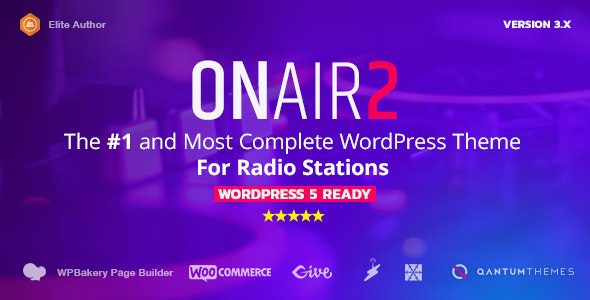 Onair2: Radio Station WordPress Theme With Non-Stop Music Player v.3.9.9.4 Download