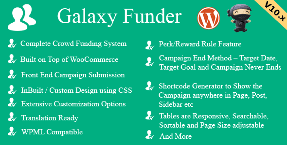 Galaxy Funder – WooCommerce Crowdfunding System v.11.7 Download