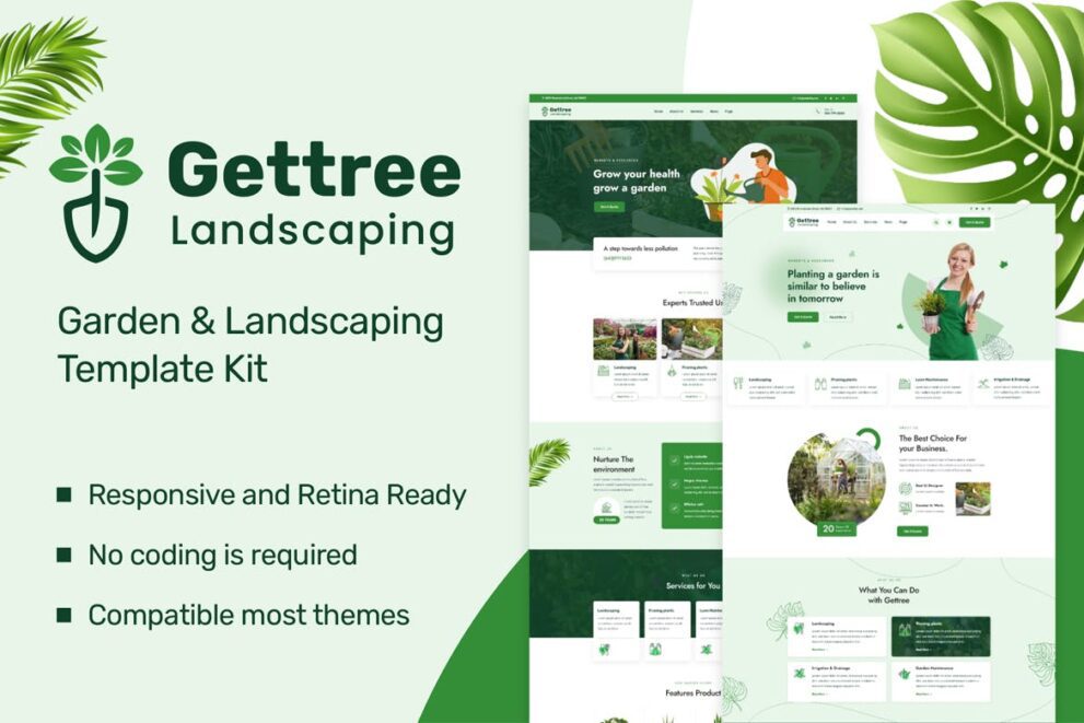 Gettree – Garden & Landscaping Elementor Template Kit Download