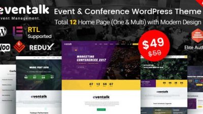EvnTalk – Event Conference WordPress Theme v1.6.6 Download
