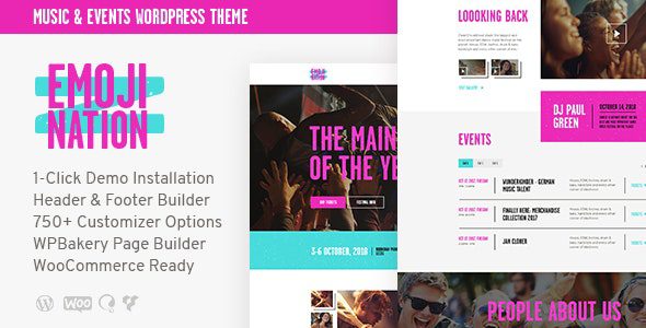 EmojiNation | Night Club & Concert Event WordPress Theme v1.0.2 Download