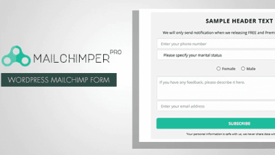 MailChimper PRO – WordPress MailChimp Signup Form Plugin v1.8.3.2 Download