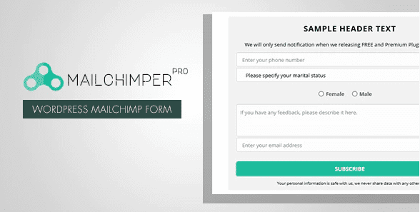 MailChimper PRO – WordPress MailChimp Signup Form Plugin v1.8.3.2 Download
