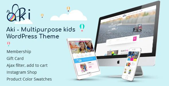 Aki – Multipurpose Kids WordPress Theme v1.3.3 Download