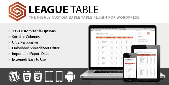 League Table WordPress Plugin v.2.13 Free Download
