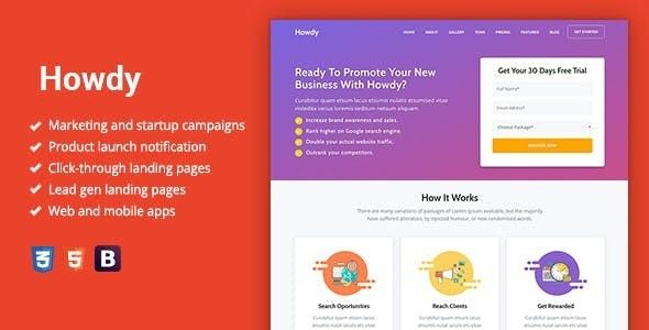 Howdy – Multipurpose High-Converting Landing Page WordPress Theme v.1.0.4 Download