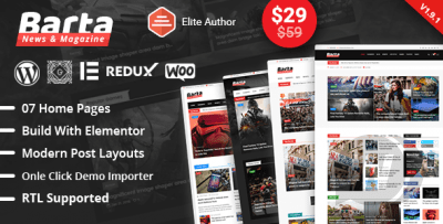 Barta v2.0.0 – WordPress News Template Download