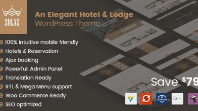 Solaz – An Elegant Hotel & Lodge WordPress Theme v1.2.2 Download