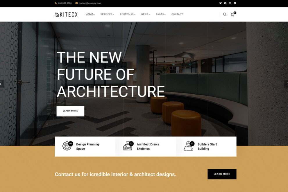 Kitecx – Architecture & Interior WordPress Theme v1.0.0 Download