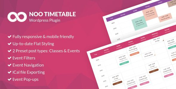 Noo Timetable – Responsive Calendar & Auto Sync WordPress Plugin v.2.1.4 Download