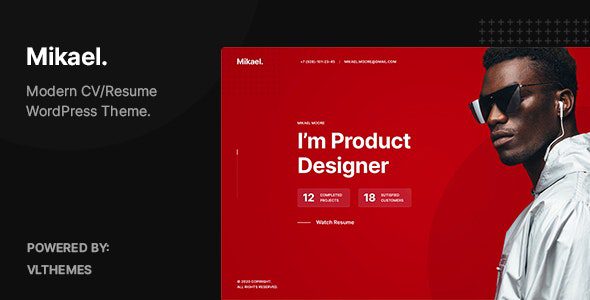 Mikael v.1.0.4 – Modern & Creative CV/Resume WordPress Theme Download