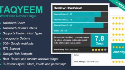 v2.6.4 – Taqyeem – WordPress Review Plugin Download