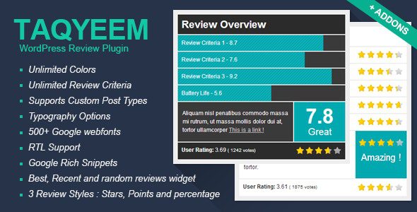 v2.6.4 – Taqyeem – WordPress Review Plugin Download