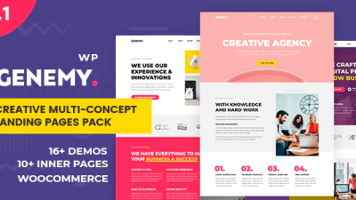 Genemy – Creative Multi Concept Landing Pages Pack With Page Builder v.1.5.6 Download