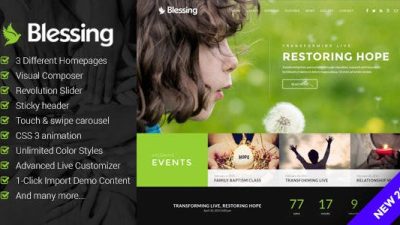 Blessing v.1.6.3.0 Responsive WordPress Theme for Church Websites
