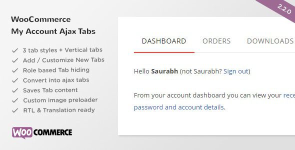SS WooCommerce Myaccount Ajax Tabs v.2.3.0