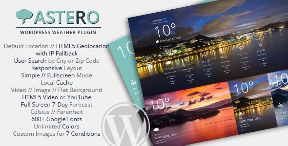 Astero v.2.0.1 – WordPress Weather Plugin Free Download
