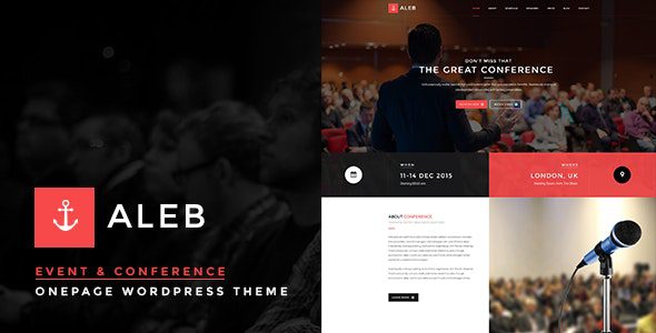 Aleb v1.3.6 – Event Conference Onepage WordPress Theme Download