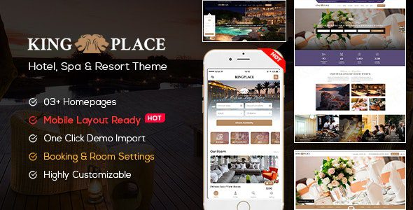 KingPlace v1.2.4 NULLED – Hotel, Spa and Resorts Booking WordPress Theme Download