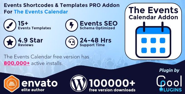 The Events Calendar Shortcode and Templates Pro v2.5.1 – WordPress Plugin Download