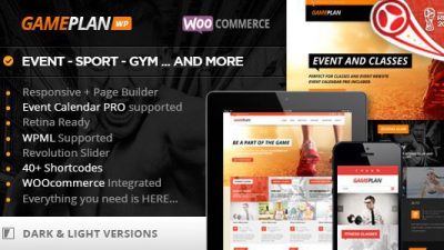 Gameplan v.1.6.4 – Event and Gym Fitness WordPress Theme Download