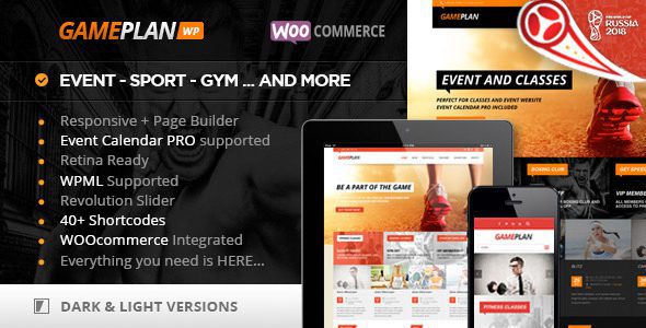 Gameplan v.1.6.4 – Event and Gym Fitness WordPress Theme Download