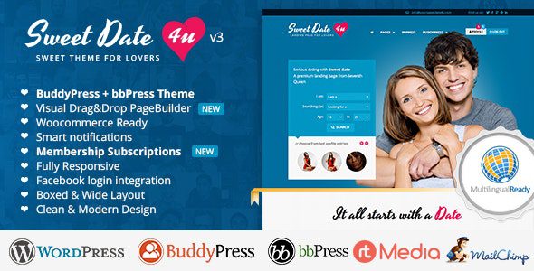 Sweet Date v.3.7.1 – More than a WordPress Dating Theme Download