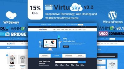 VirtuSky Responsive Web Hosting and WHMCS WordPress Theme v.3.2 Download