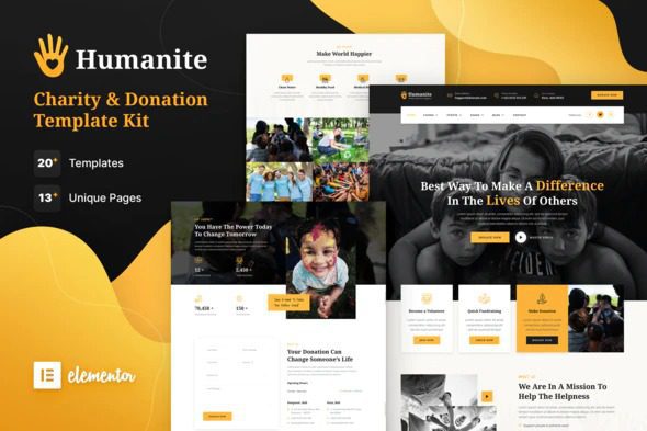 Humanite-Charity&Donation-Elementor-Template-Kit-Nulled-Download