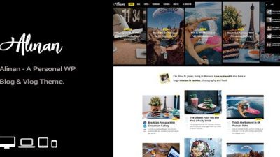 Alinan WP – A Personal WordPress Blog and Vlog Theme v2.2 Download