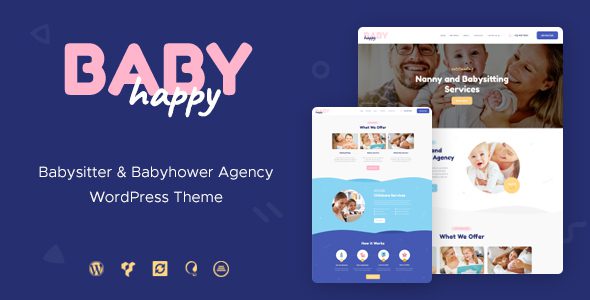 Happy Baby | Nanny & Babysitting Services WordPress Theme v1.2.2 Download