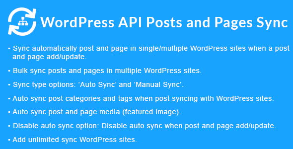 WordPress API Posts and Pages Sync with Multiple WordPress Sites v1.3.0 Download