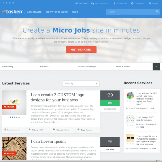 AppThemes Taskerr – Micro Job WordPress Theme 破解版下载