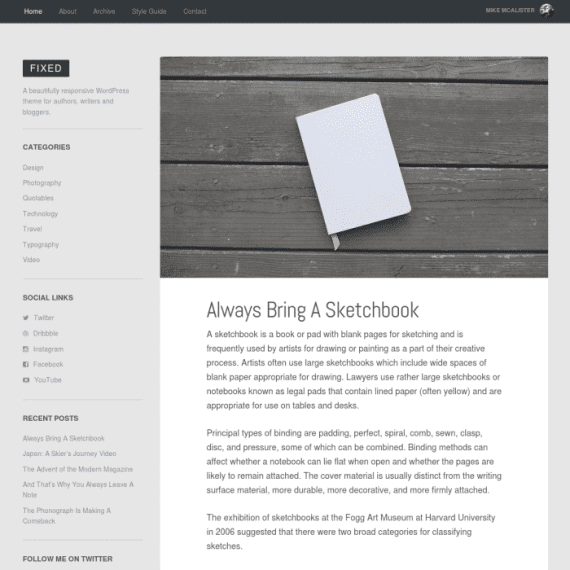 Array Themes Fixed WordPress Theme 破解版下载