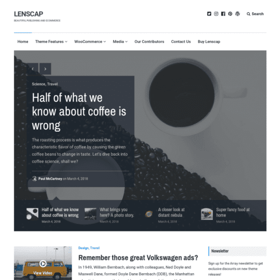 Array Themes Lenscap WordPress Theme 破解版下载
