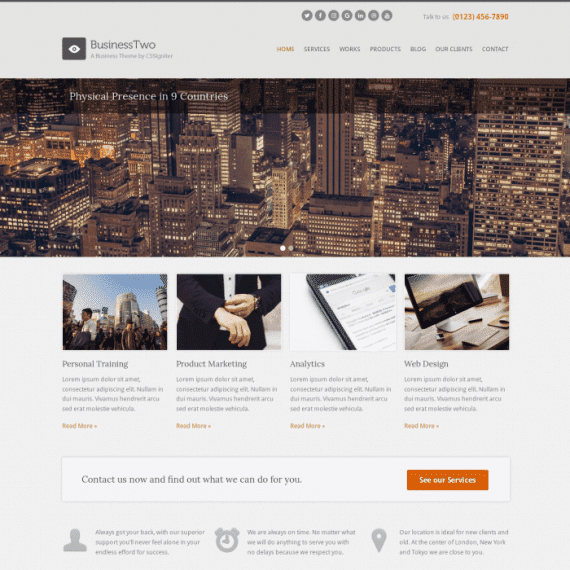 CSS Igniter BusinessTwo Portfolio / Business WordPress Theme 破解版下载
