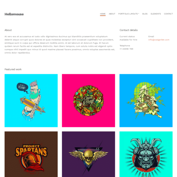 CSS Igniter Hellomouse Portfolio WordPress Theme 破解版下载