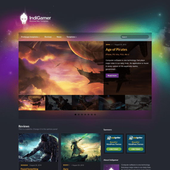 CSS Igniter IndiGamer WordPress Theme 破解版下载