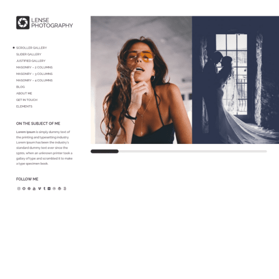 CSS Igniter Lense Photography WordPress Theme 破解版下载