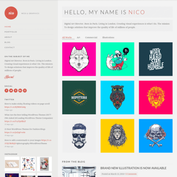 CSS Igniter Nico Portfolio WordPress Theme 破解版下载
