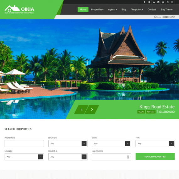 CSS Igniter Oikia Real Estate WordPress Theme 破解版下载
