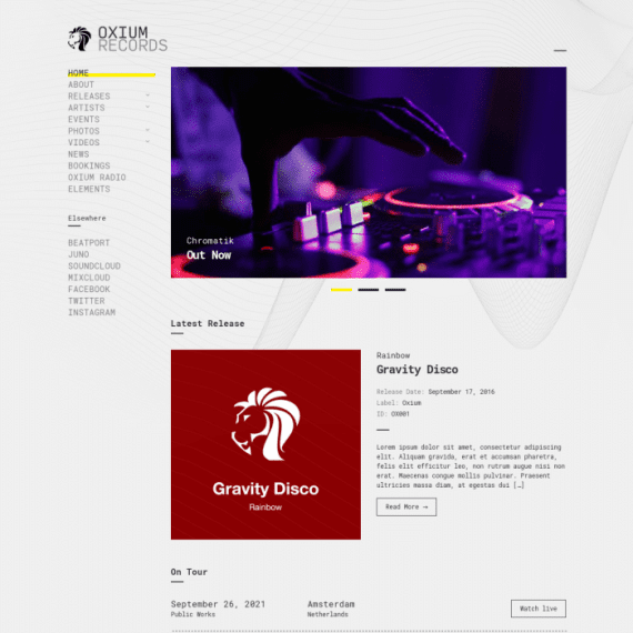 CSS Igniter Oxium Music WordPress Theme 破解版下载