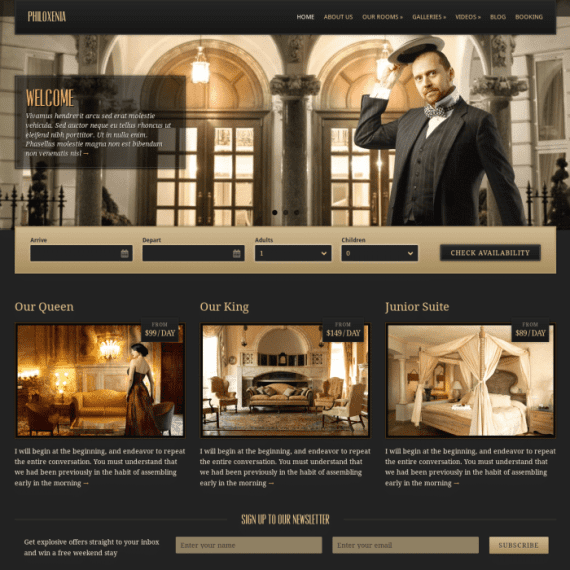 CSS Igniter Philoxenia Hotel WordPress Theme 破解版下载
