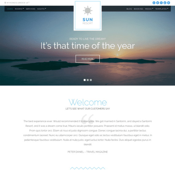 CSS Igniter Sun Resort Hotel WordPress Theme 破解版下载