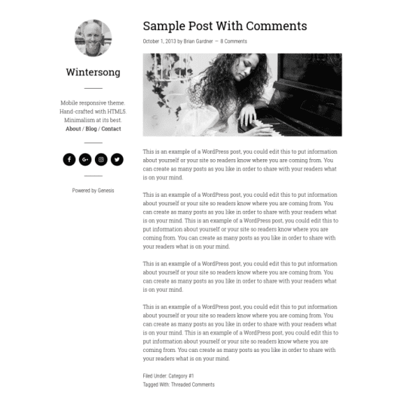 StudioPress Wintersong Pro WordPress Theme 破解版下载