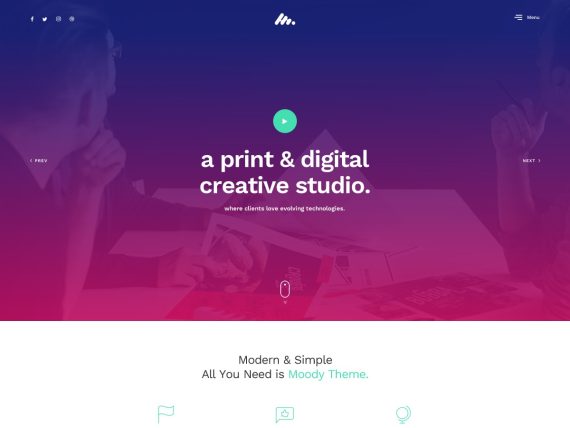Moody – Multipurpose WordPress Theme 破解版下载